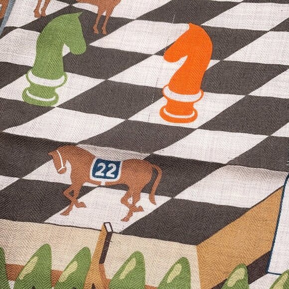 HERMES Giant Square HERMES Horse Club HERMES HORSE CLUB Size 140 Cashmere70% - Picture 9 of 10